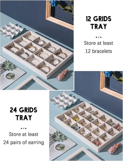 Coward Set of 5 Stackable Jewelry Organizer Tray Necklace Earring Box Storage - Image 5