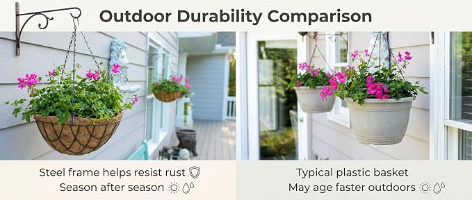 Kingbuy 10 Inch Metal Hanging Planter Basket - Image 8