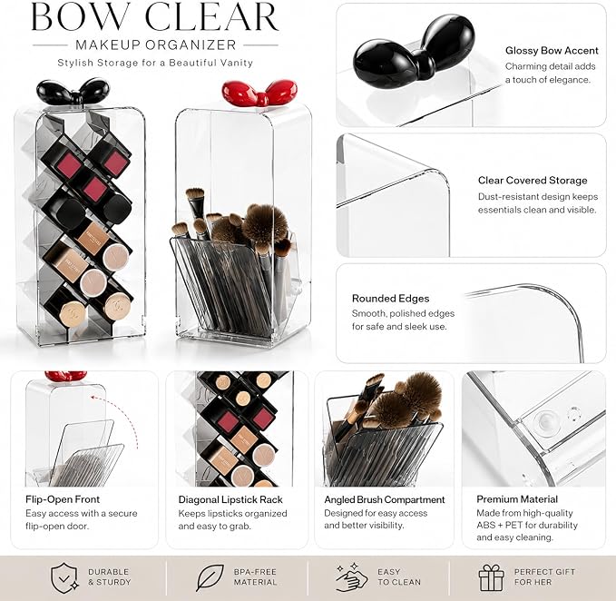 Bow Clear Makeup Organizer - Image 3