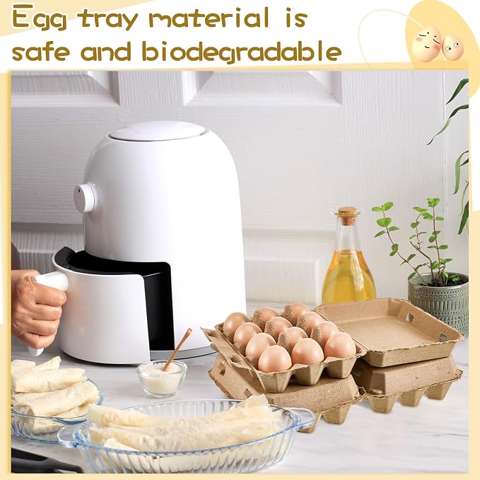 Rtteri 100 Pieces Paper Pulp Egg Cartons 3x4 Style Vintage Blank Egg Cartons - Image 7