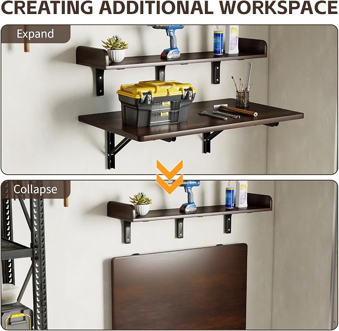 Nisorpa 2 Layers Wall Mounted Folding Table - Image 3