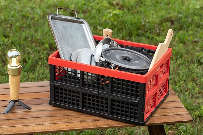 Eslite 34L Large Plastic Folding Storage Crates, Collapsible Crates - Image 5
