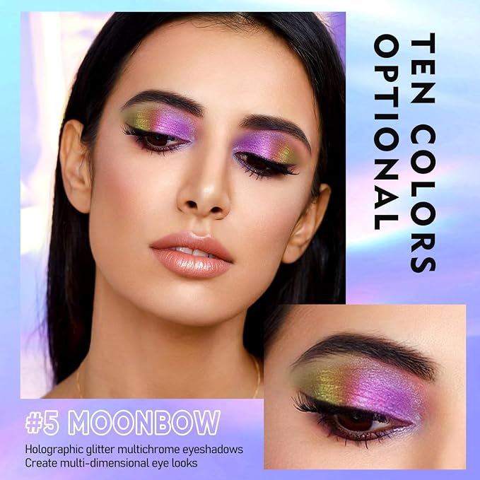 MAKI YIKA Glitter Eyeshadow Rose Pink Liquid Multichrome Eyeshadows Long Lasting - Image 3