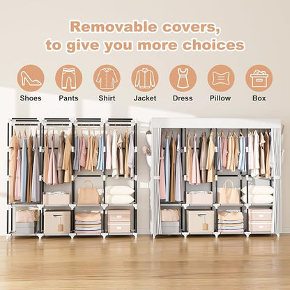 VTRIN Portable Closet for Hanging Clothes 67 Inch Wide Large Capacity Portable - Image 5