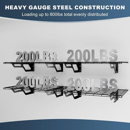 The Atlas 2-Pack 2x6 ft Garage Wall Shelves, 800lbs Heavy Duty Garage Shelving - Image 4