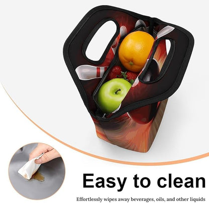 Bowling Ball Lunch Bag Cooler Bag Tote Bags | Reusable Portable Lunch Box - Image 3