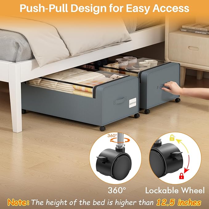 Webetop 12 inch Under the Bed Storage Bins - Image 7