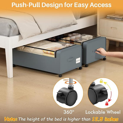 Webetop 12 inch Under the Bed Storage Bins - Image 7