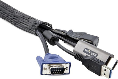 StarTech 10ft Cable Management Sleeve, Trimmable Heavy Duty Cable Wrap - Image 8