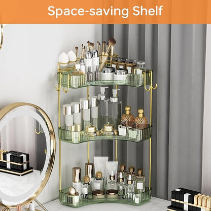 3-Tier Corner Bathroom Counter Organizer，Makeup & Skincare Shelf - Image 4