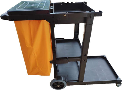 SIMPLI-MAGIC Janitorial Cart, 330 lbs Capacity – 3-Shelf Commercial - Image 2