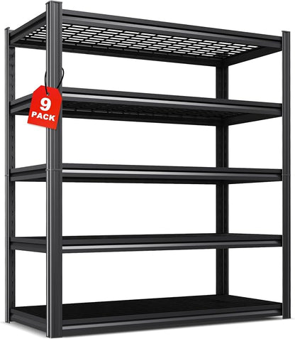Set of 9 Garage Shelving-3000 lbs 5 Tier Storage Shelves, Adjustable Heavy Duty by CreatingaComfortableLiving