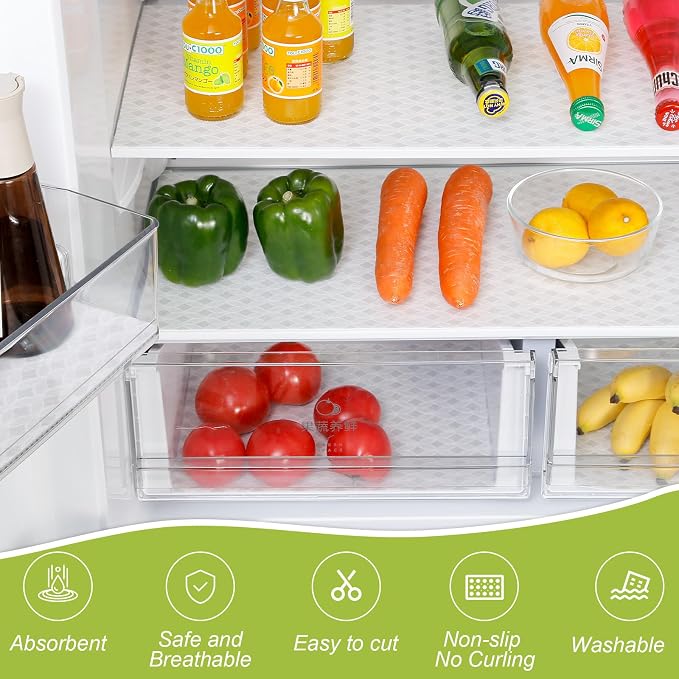 Cooyes Refrigerator Liners 17.7" x 24", Absorbent Strong Grip Fridge Liners - Image 5