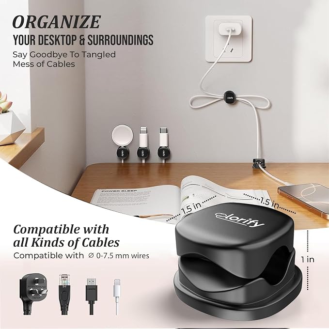 12 Pack Spring Cable Clips, Charging Cord Clips - Image 2