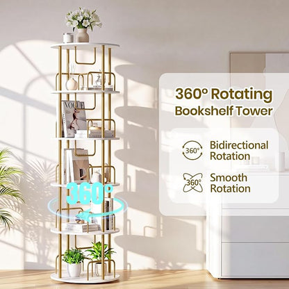 360° Rotating Bookshelf, Revolving Bookcase - Image 4