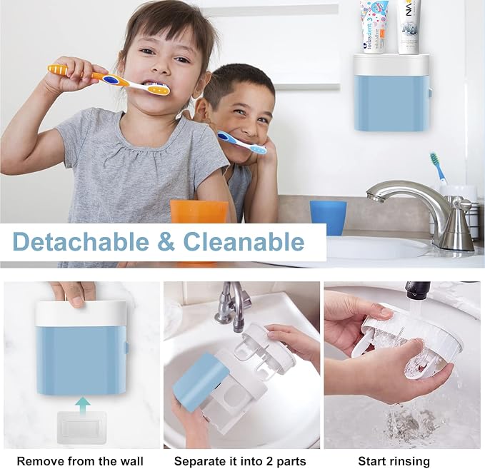 Toothbrush Holder Toothpaste Dispenser Wall Mounted - Image 4