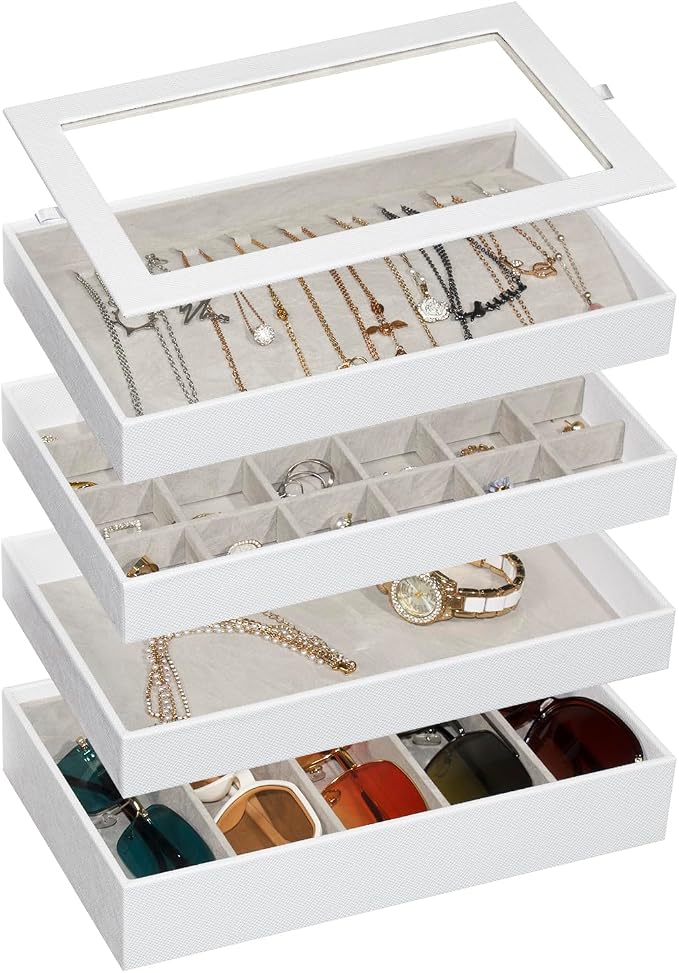 4-Layer Stackable Jewelry Organizer Trays by Unknown