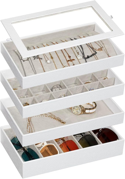 4-Layer Stackable Jewelry Organizer Trays by Unknown