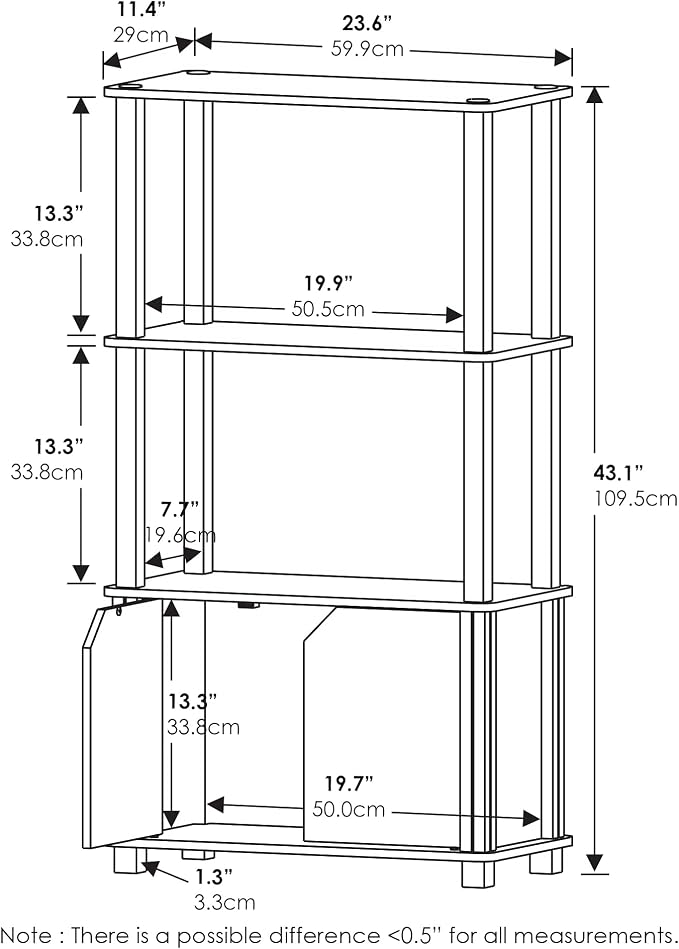 Furinno Brahms 4-Tier Multipurpose Bookcase/Bookshelf/Display Shelf/Display Rack - Image 3