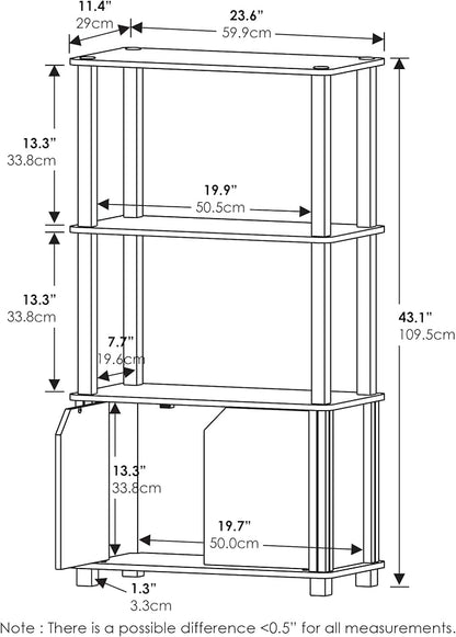 Furinno Brahms 4-Tier Multipurpose Bookcase/Bookshelf/Display Shelf/Display Rack - Image 3