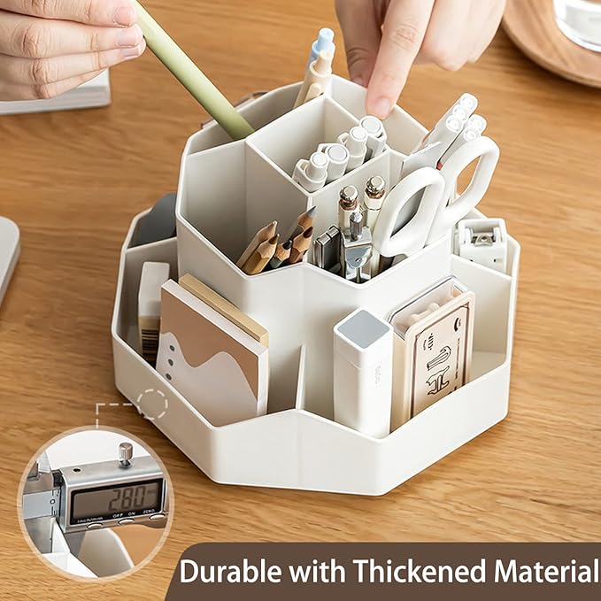Pencil Pen Holder for Desk, 9 Slots 360 Degree Rotating Desk Organizer - Image 2