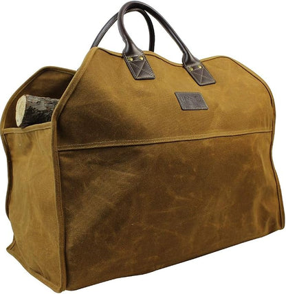 INNO STAGE Heavy Duty Wax Canvas Log Carrier Tote, Large Fire Wood Bag by INNOSTAGE