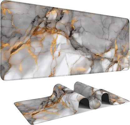 Marble Stripes Gaming Mouse Pad 31.5"x11.8"Desk Mat Anti-Slip Rubber Base & by ANNAQUEEN