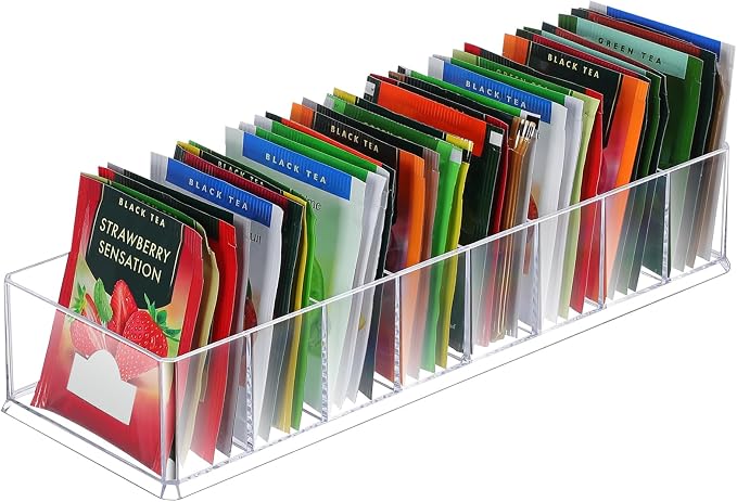 Cinnvoice 1 Pcs Tea Bag Storage Acrylic Clear Tea Drawer Organizer by Cinnvoice