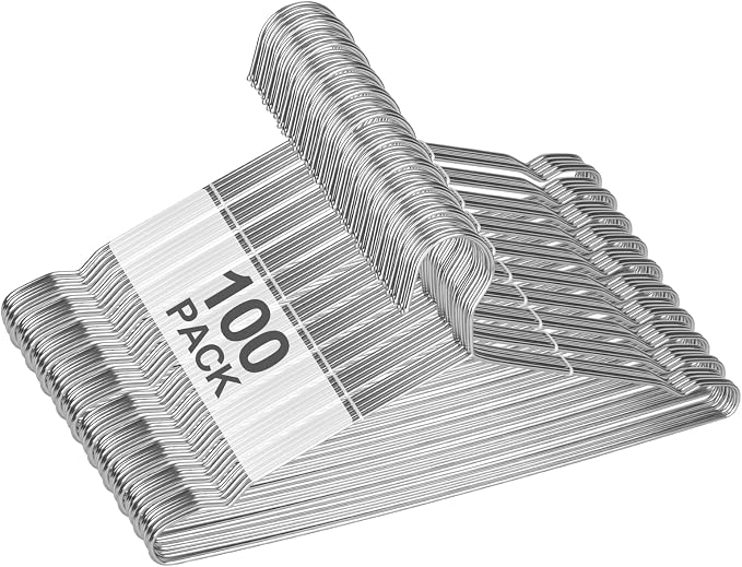 Heavy Duty 100 Pack Clothes Hangers, Space Saving & Non-Slip Wire Hanger by UEAKPIC
