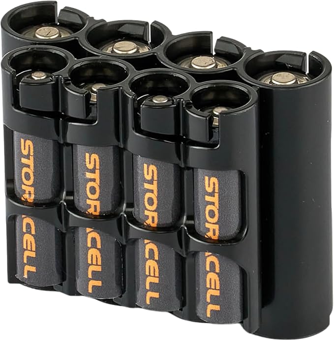 Storacell AA + AAA Combo Battery Storage Caddy and Dispenser, Holds 4 AA + 4 by Storacell
