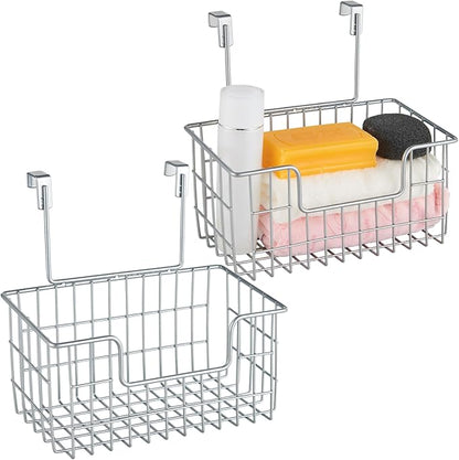 JUNCHU CHERRY Wire Hanging Storage Basket 2 Packs, Wall Mounted Kitchen by JUNCHUCHERRY
