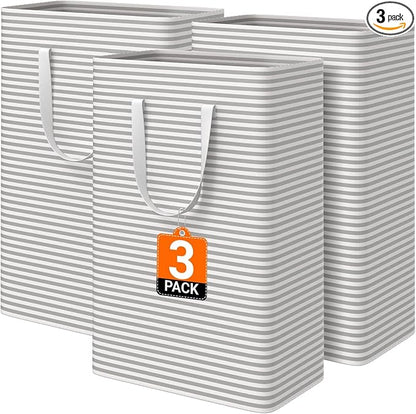 3 Pack Large Laundry Basket, Waterproof & Freestanding Laundry Hamper, by Unknown