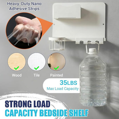 Floating Bedside Wall Shelf, Metal Bedside Wall Organizer - Image 3