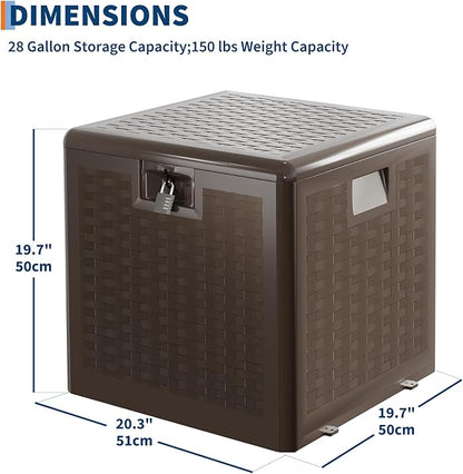 IDEALHOUSE 28 Gallon Resin Deck Box, Waterproof Outdoor Storage Box - Image 2