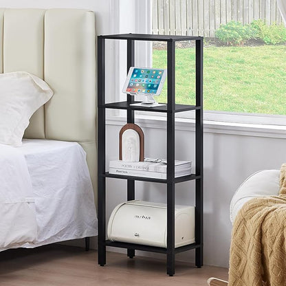 YUFAM 4 Tier Small Bookshelf, Narrow Tall Shelf, Wooden Book Shelf, Skinny - Image 7