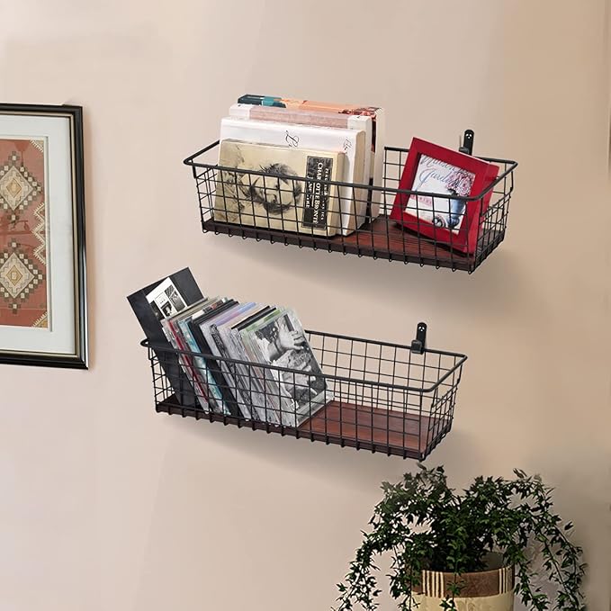 SheeChung [Extra Large Wall Storage Basket, Metal Hanging Basket, Portable Wire - Image 6