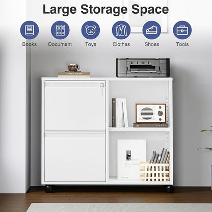 Metal File Cabinet, Lockable Lateral Filing Cabinet - Image 8