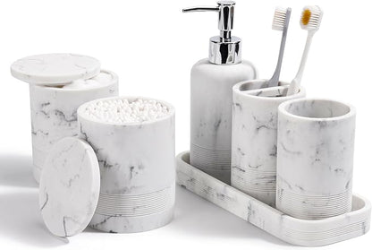 Bathroom Accessories Set, 6-Piece Bathroom Accessory Set, Toothbrush Holders Set by YMXYJM