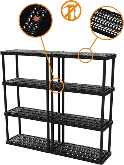 Gracious Living 4 Shelf Unit, Heavy-Duty Shelving Storage Rack - Image 6