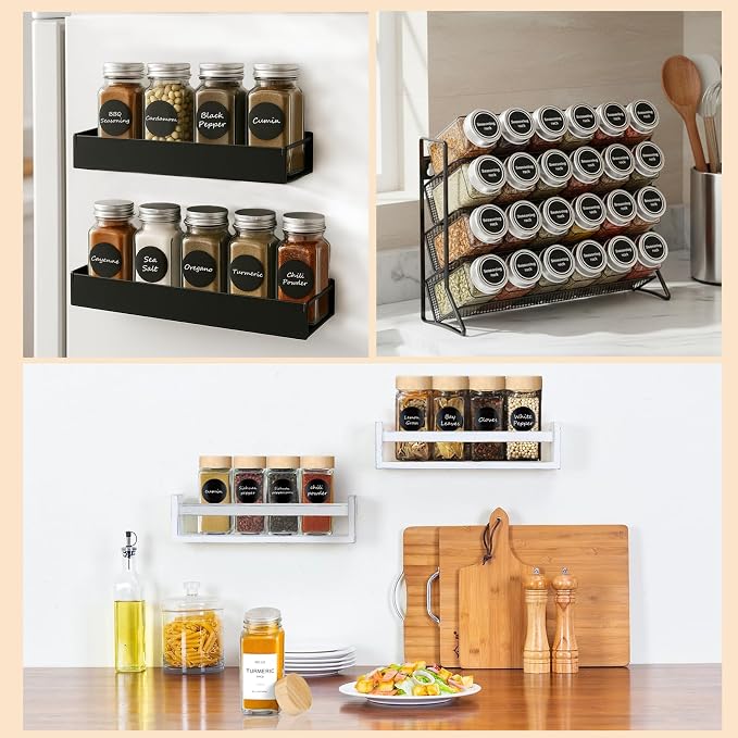 12Pcs Spice Jars with Label, 4oz Empty Square Seasoning Containers, Spice Jars - Image 6