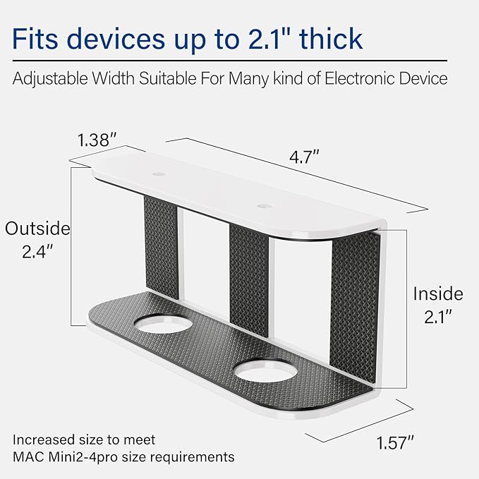 BYMECOST Under Desk Laptop Mount, Metal Under Desk Storage Holder, - Image 4