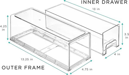 Sorbus Small Clear Stackable Storage Drawers – 4-Pack Plastic Organizer Bins - Image 3
