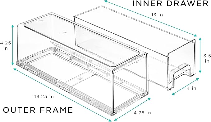 Sorbus Small Clear Stackable Storage Drawers – 6-Pack Plastic Organizer Bins - Image 3