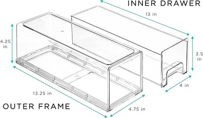 Sorbus Small Wide Clear Storage Drawers – Stackable Storage Drawers - Image 4
