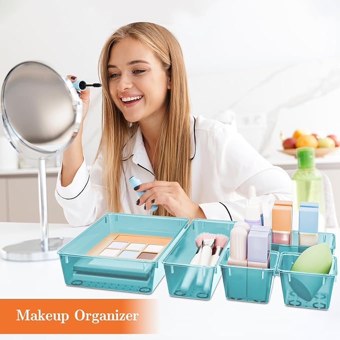 25 PCS Plastic Drawer Organizer Set, 4-Size Versatile Organizer Trays & storage - Image 5