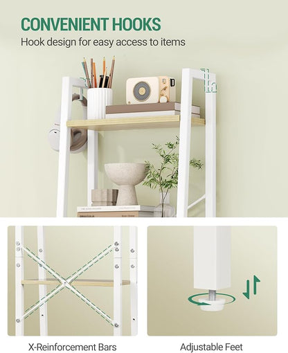 Hzuaneri Ladder Shelf, Freestanding Corner Storage Shelf | Bookcase - Image 6
