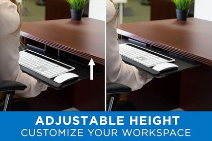 Mount-It! Keyboard Tray Under Desk, Full Motion Computer Keyboard and Mouse Tray - Image 5