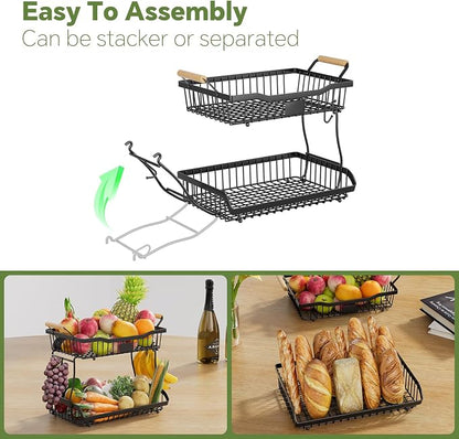 Simple Trending Fruit Basket 2-Tier Detachable, - Image 7