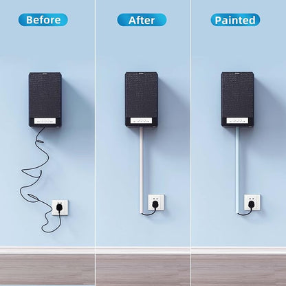 Yecaye 128in Mini Cord Hider for 1 Mini Wire, On-Wall Cord Cover Channel - Image 5