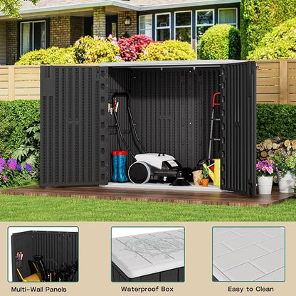 KINYING Outdoor Horizontal Storage Sheds, 37 Cu.ft Outdoor Storage Cabinet - Image 3
